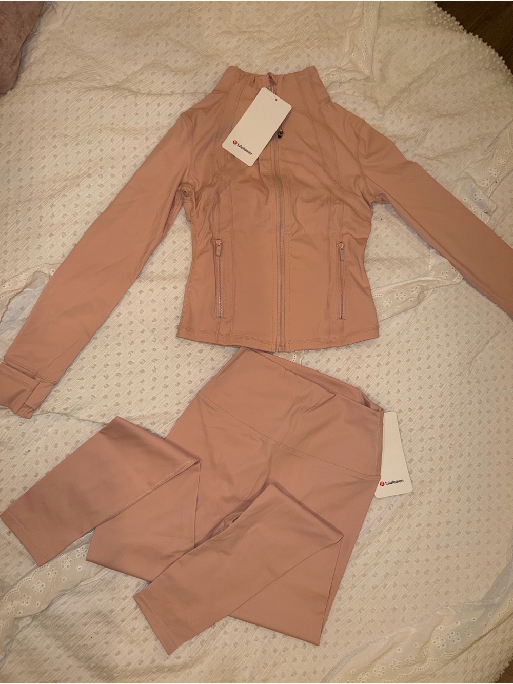 lululemon athletica rose pink define Jacket & Leggings